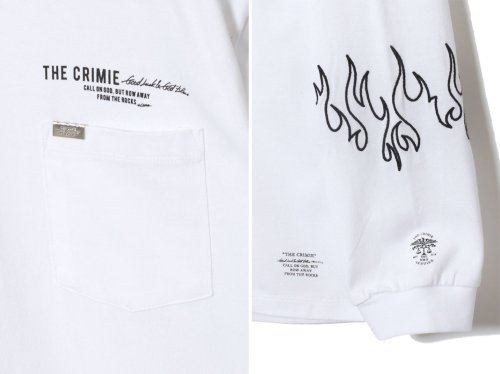 他の写真3: CRIMIE クライミー ファイヤー刺繍 ポケット付き ロングスリーブ Tシャツ WHT
